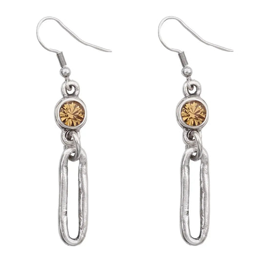 Maple Rose beautiful 925 silver plated earrings featuring Swarovski crystals, hypoallergenic and nickel-free.