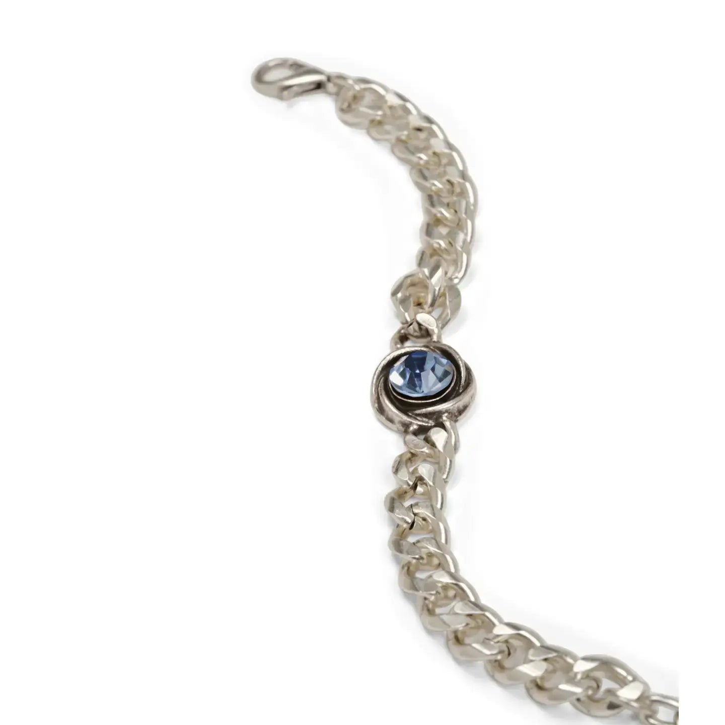 Aurelia Blue bracelet featuring 925 silver plating and Swarovski crystal, hypoallergenic and nickel-free.